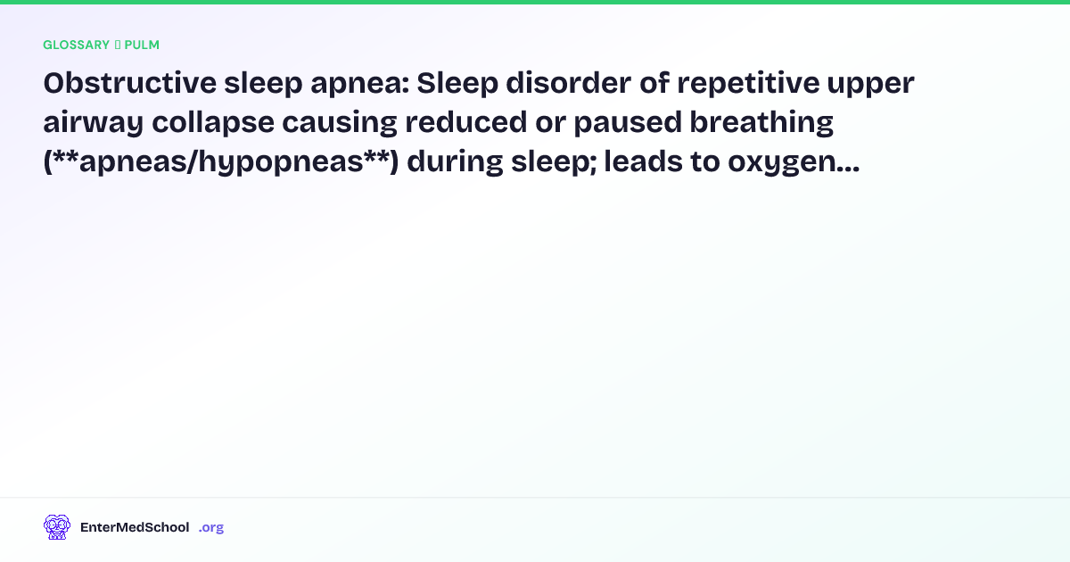 Obstructive sleep apnea (OSA) — Definition, Causes & Treatment ...