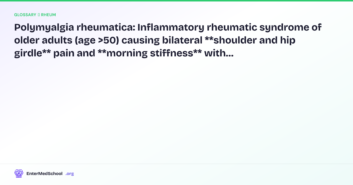 Polymyalgia Rheumatica Features Polymyalgia rheumatica (PMR) — Definition, Causes & Treatment ...