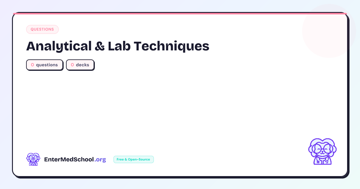 Analytical & Lab Techniques | Question Decks | EnterMedSchool.org